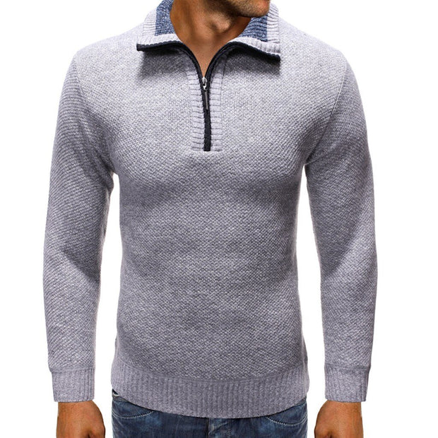 Angelo Ricci™ Knitted Neck Zipper Sweater