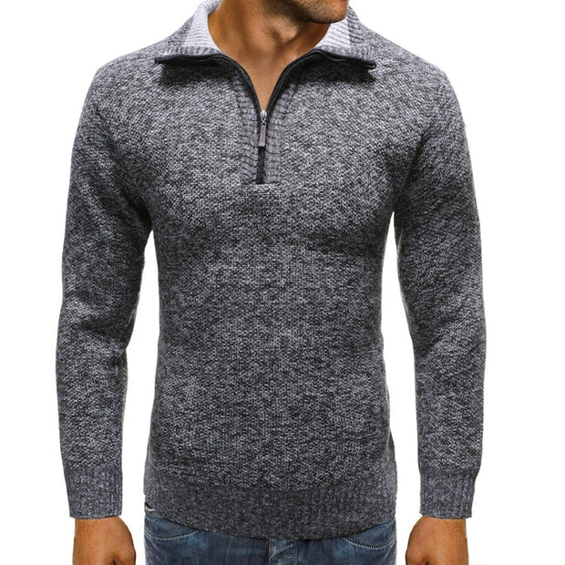 Angelo Ricci™ Knitted Neck Zipper Sweater