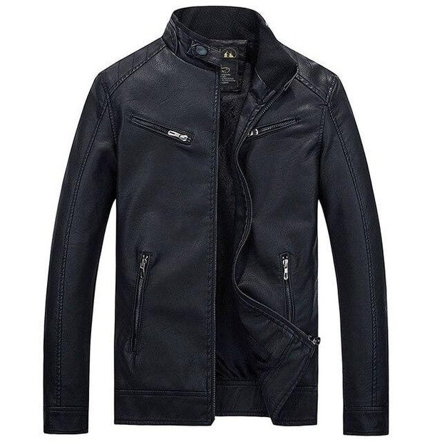 Angelo Ricci™ PU Pocket Zipper Leather Jacket