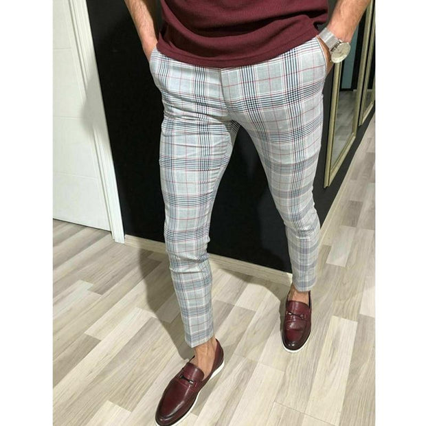 Angelo Ricci™ England Style Formal Plaid Pants