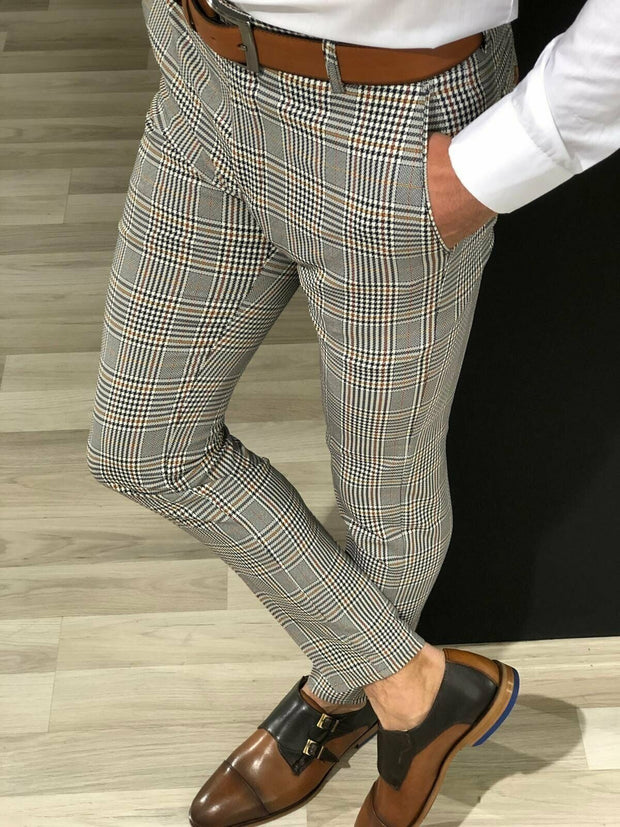 Angelo Ricci™ England Style Formal Plaid Pants