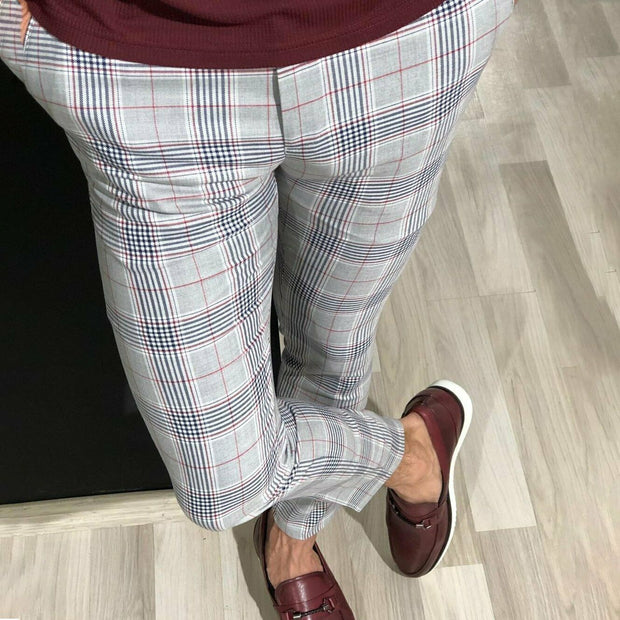 Angelo Ricci™ England Style Formal Plaid Pants