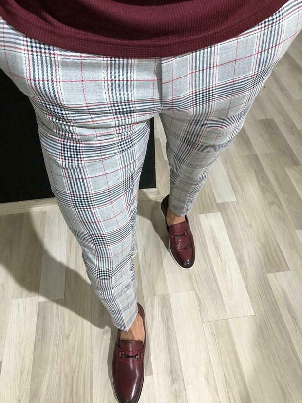 Angelo Ricci™ England Style Formal Plaid Pants