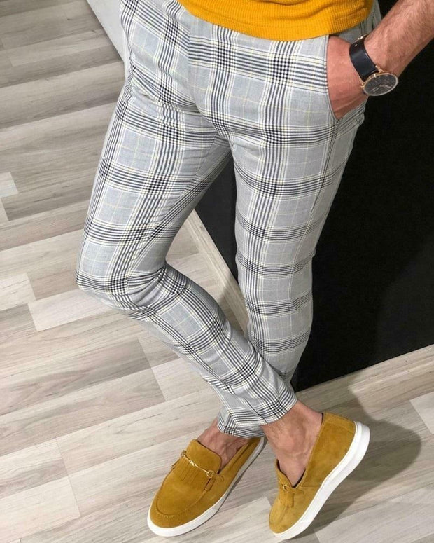 Angelo Ricci™ England Style Formal Plaid Pants