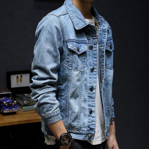 Angelo Ricci™ Street Style Slick Denim Jacket