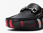 Angelo Ricci™ Plaid Design Leather Moccasins