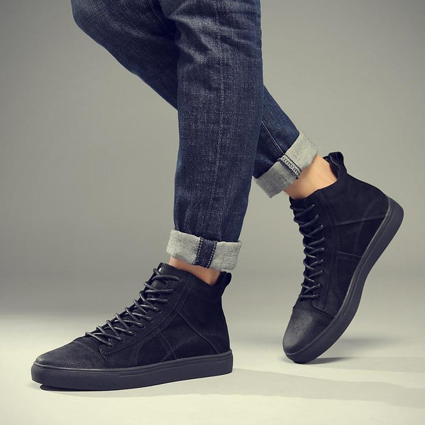 Angelo Ricci™ High Top Genuine Leather Sneakers