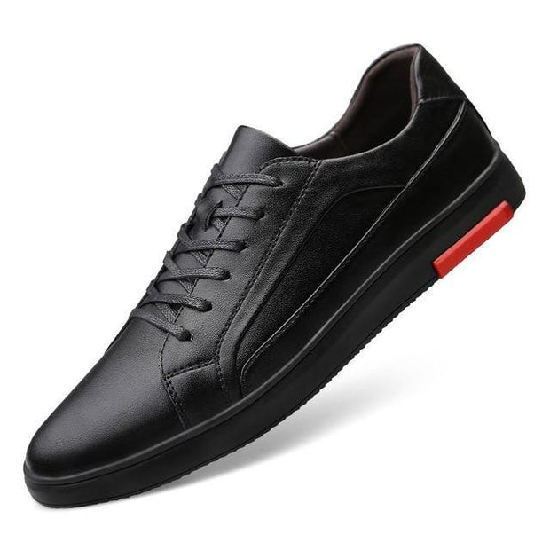 Angelo Ricci™ Casual Solid Leather Sneakers