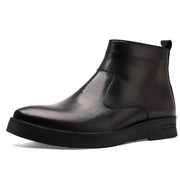 Angelo Ricci™ Leather Boots With Zipper