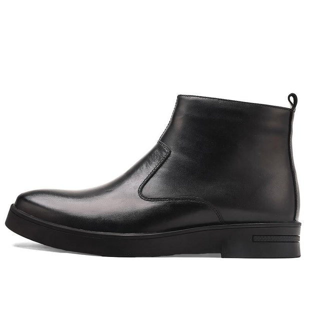 Angelo Ricci™ Leather Boots With Zipper