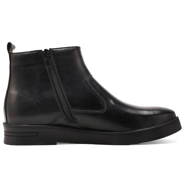 Angelo Ricci™ Leather Boots With Zipper