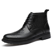 Angelo Ricci™ Alligator Design Chelsea Boots With Laces