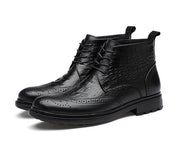 Angelo Ricci™ Alligator Design Chelsea Boots With Laces