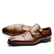 Angelo Ricci™ Luxury Genuine Leather Oxford Shoes With Double Buckle