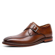 Angelo Ricci™ Elastic Genuine Leather Elegant Shoes With Buckle