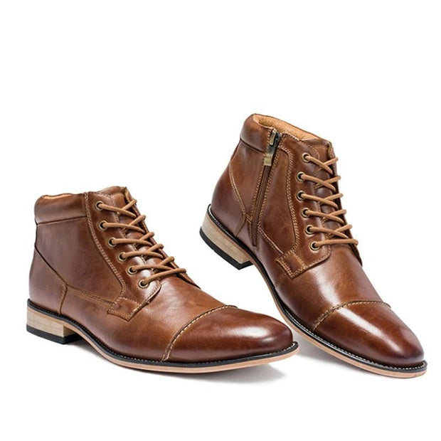 Angelo Ricci™ Chelsea Leather Boots With Zipper