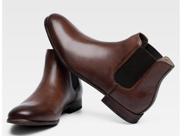 Angelo Ricci™ British Style Chelsea Leather Boots