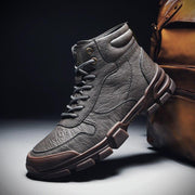 Angelo Ricci™ Brand Pattern Genuine Leather Boots