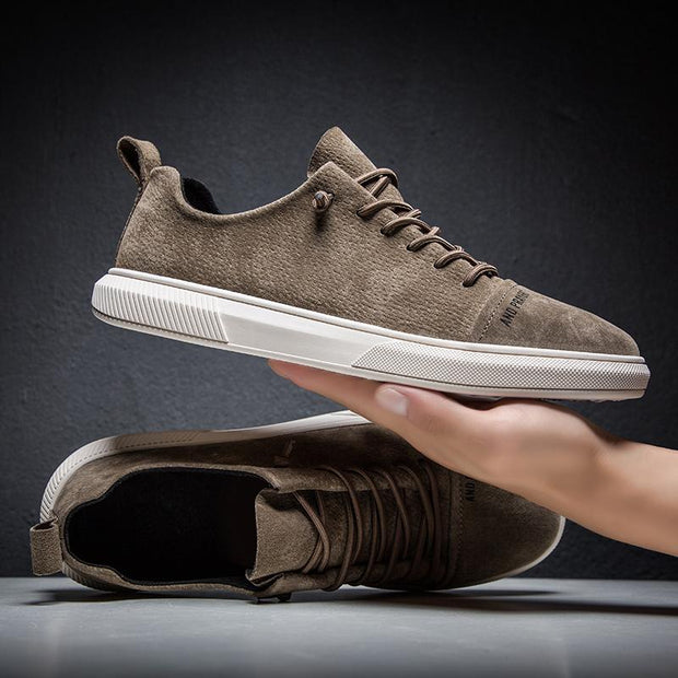 Angelo Ricci™ Designer British Style Suede Leather Sneakers