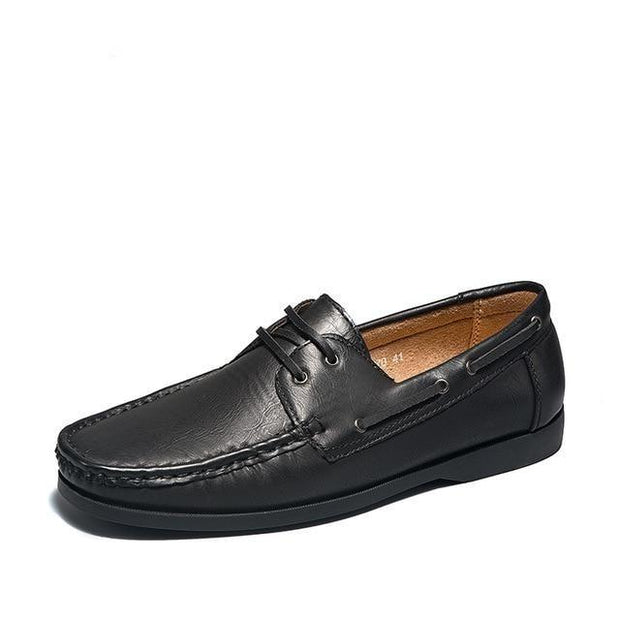 Angelo Ricci™ Leather Moccasins With Fashion Laces