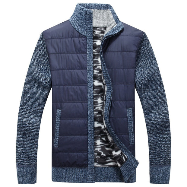 Angelo Ricci™ Fleece Patchwork Wool Fashionable Sweater