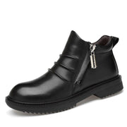 Angelo Ricci™ Genuine Leather Autumn  Motorcycle Zipper Boots