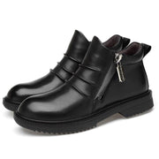 Angelo Ricci™ Genuine Leather Autumn  Motorcycle Zipper Boots