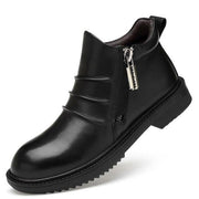 Angelo Ricci™ Genuine Leather Autumn  Motorcycle Zipper Boots