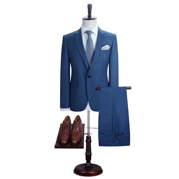 Angelo Ricci™ New York Slim Fit One Button Suit ( Blazer + Pants)