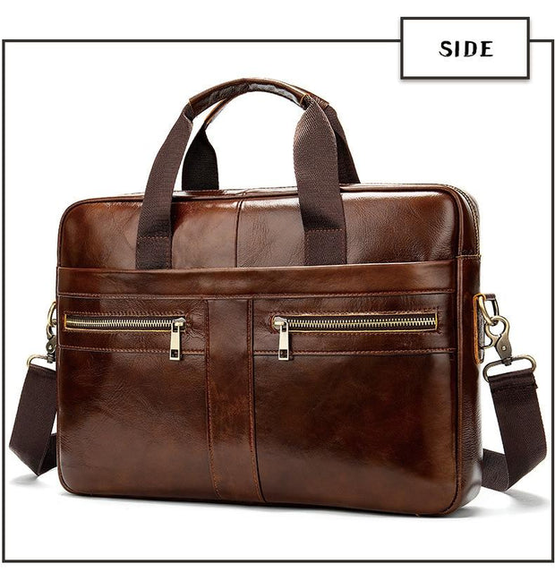 Angelo Ricci™ High Quality Luxury Business Leather Briefcase