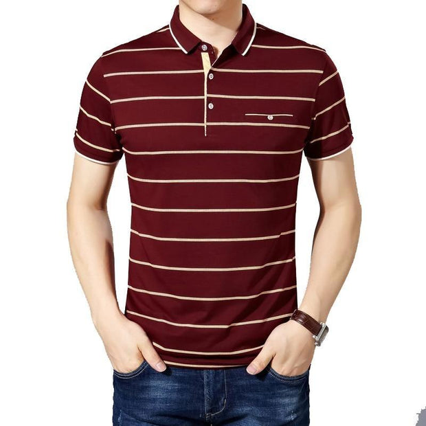 Angelo Ricci™ Cotton Fashion Striped Polo