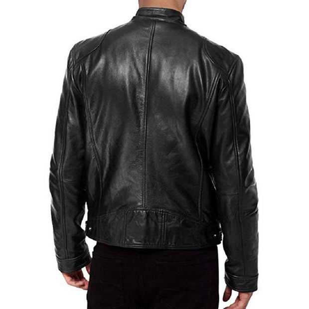 Angelo Ricci™ Motorcycle Street Style Leather Jacket