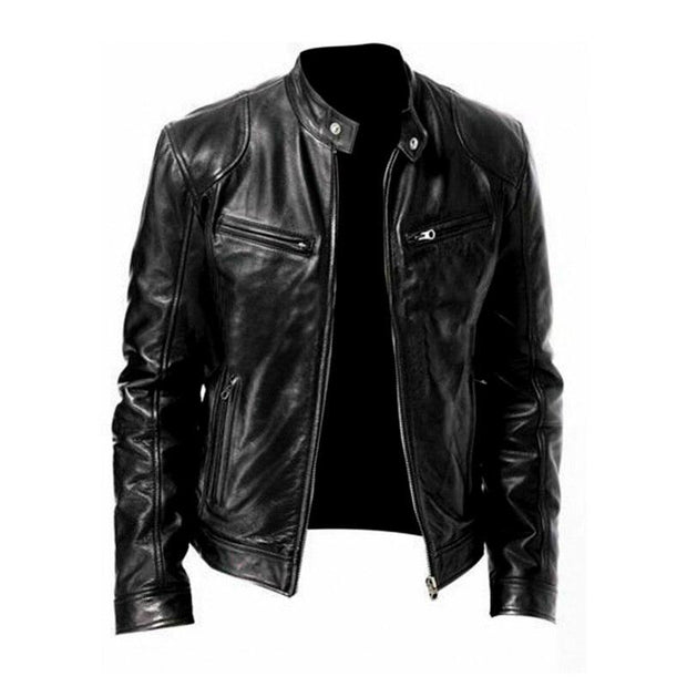 Angelo Ricci™ Motorcycle Street Style Leather Jacket