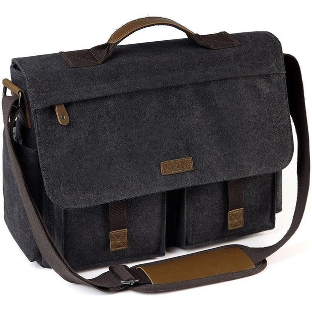 Angelo Ricci™ Designer Cotton Vintage Style Briefcase