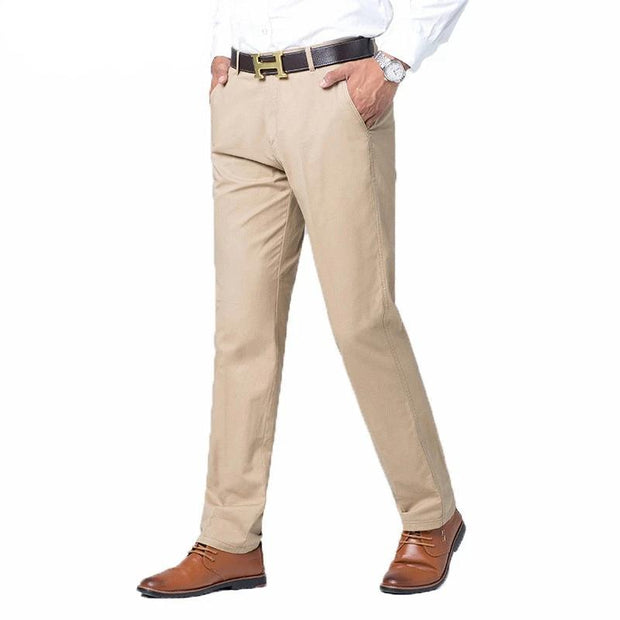 Angelo Ricci™ Business Casual Straight Cotton Trousers