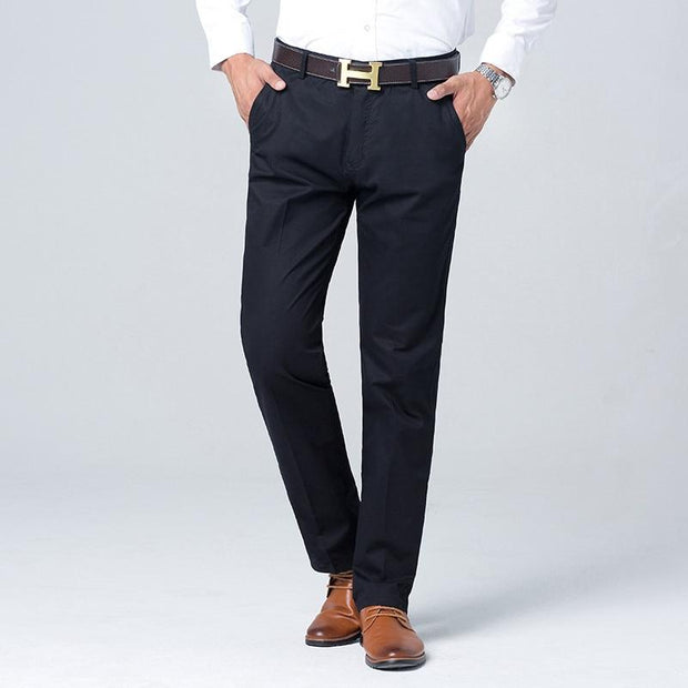 Angelo Ricci™ Business Casual Straight Cotton Trousers