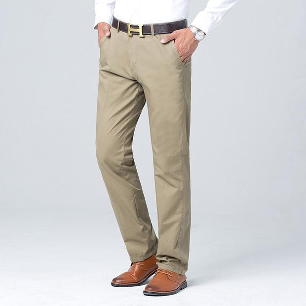 Angelo Ricci™ Business Casual Straight Cotton Trousers