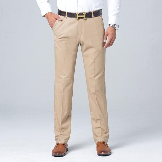 Angelo Ricci™ Business Casual Straight Cotton Trousers