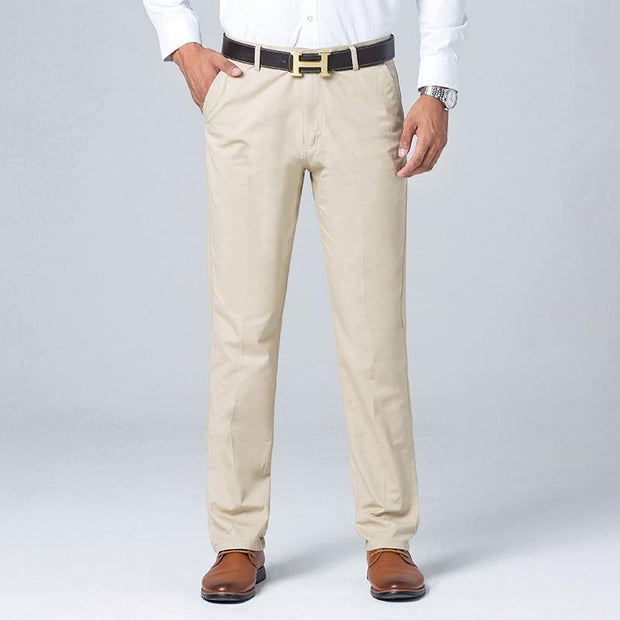 Angelo Ricci™ Business Casual Straight Cotton Trousers