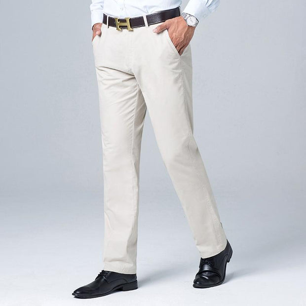 Angelo Ricci™ Business Casual Straight Cotton Trousers