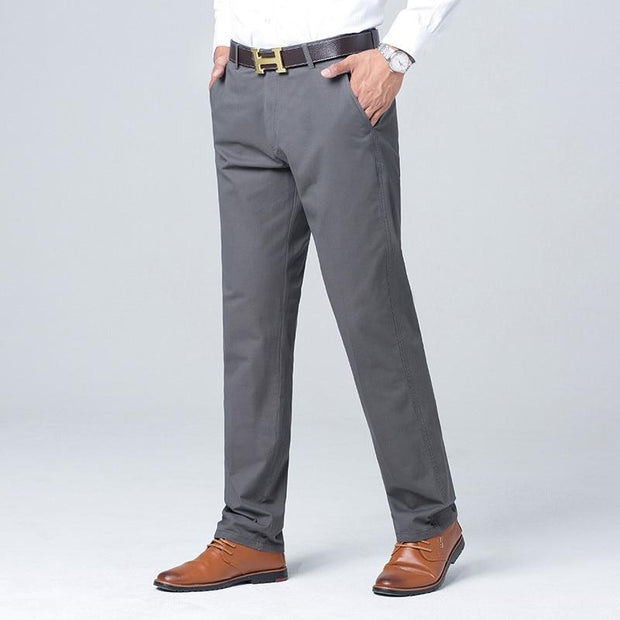 Angelo Ricci™ Business Casual Straight Cotton Trousers