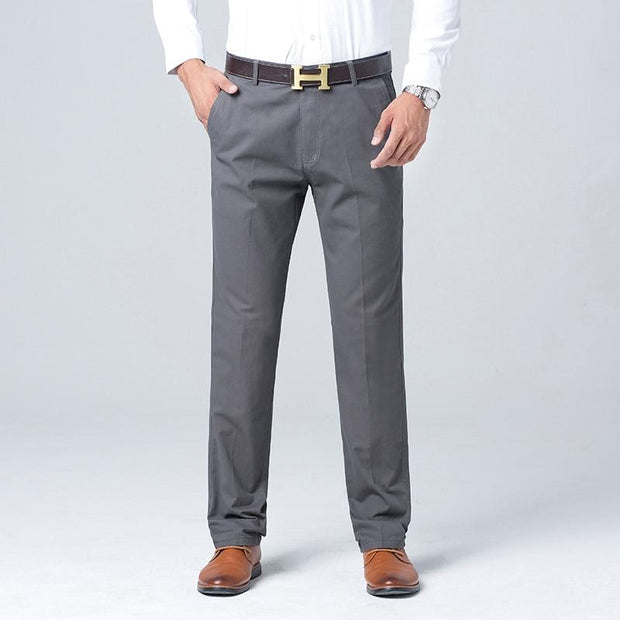 Angelo Ricci™ Business Casual Straight Cotton Trousers