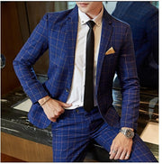 Angelo Ricci™ Plaid Formal Business Elegant 2 Piece Suit