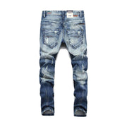 Angelo Ricci™ Italian Straight Fit Ripped Jeans