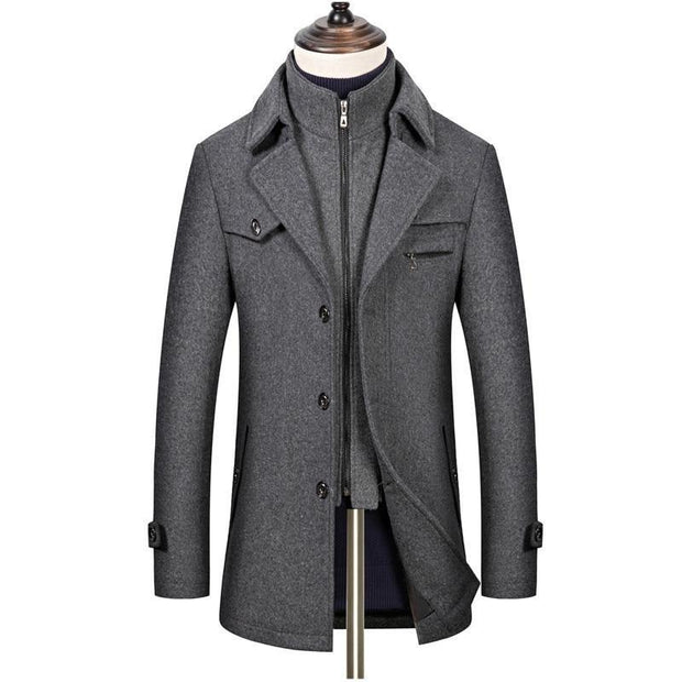 Angelo Ricci™ Winter Wool Blend Business Long Overcoat