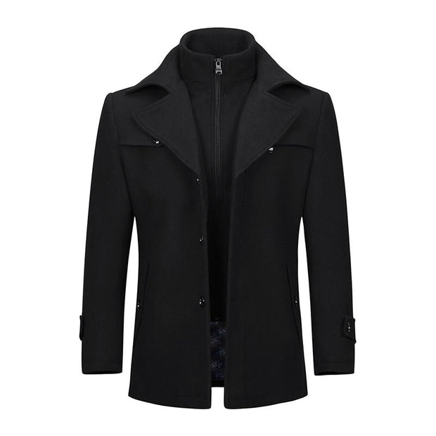 Angelo Ricci™ Double Collar Single Breasted Coat