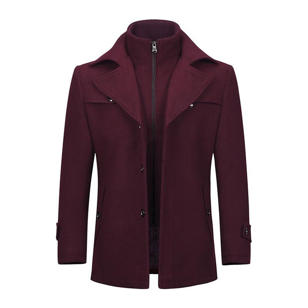 Angelo Ricci™ Double Collar Single Breasted Coat