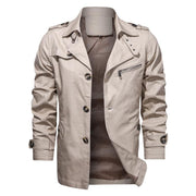 Angelo Ricci™ Lapel Fashion Single Breasted Trench Coat