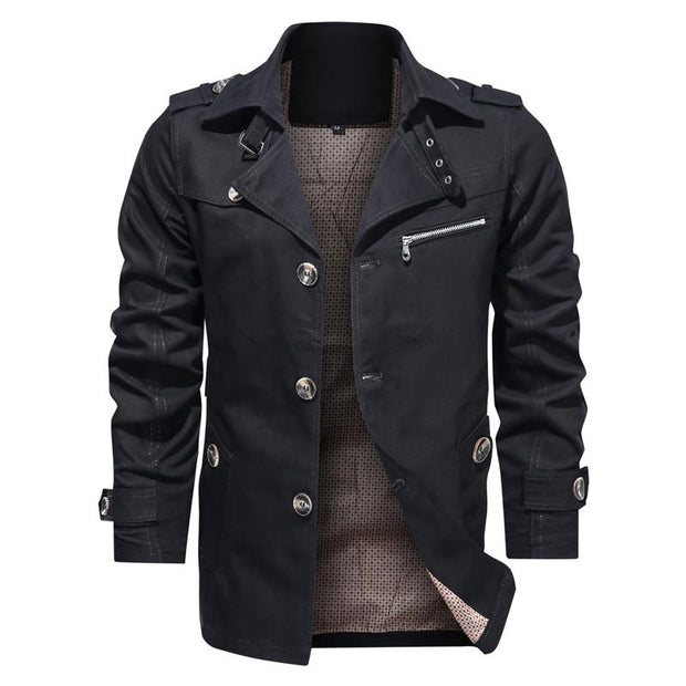 Angelo Ricci™ Lapel Fashion Single Breasted Trench Coat