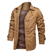 Angelo Ricci™ Lapel Fashion Single Breasted Trench Coat